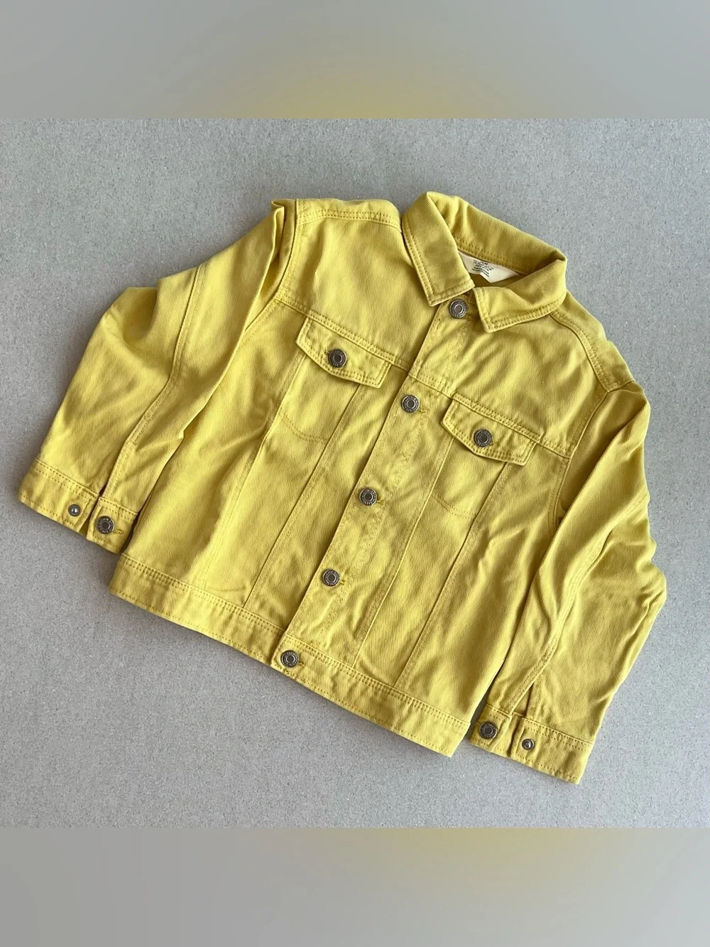 H&M Kids Yellow Denim Jacket, Size 7-8